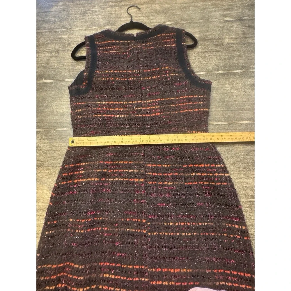 Kate Spade New York So Foxy metallic tweed sheath dress Size 10 Fringe Wool